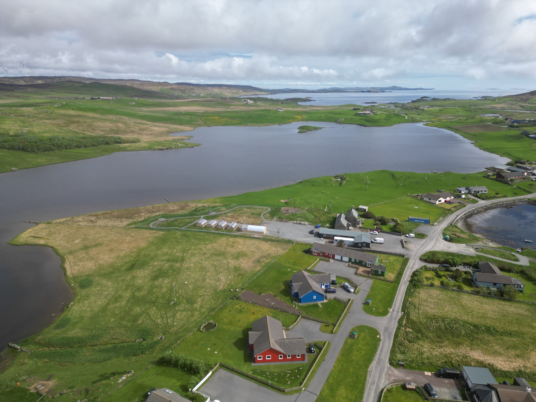 Aerial view of the Aald Skül site and Polycrubs