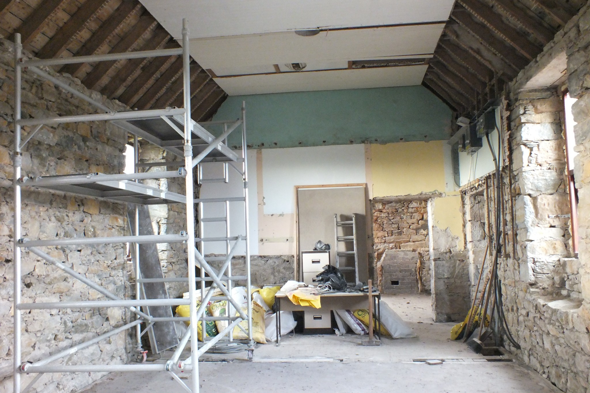 Renovation work inside the Aald Skül