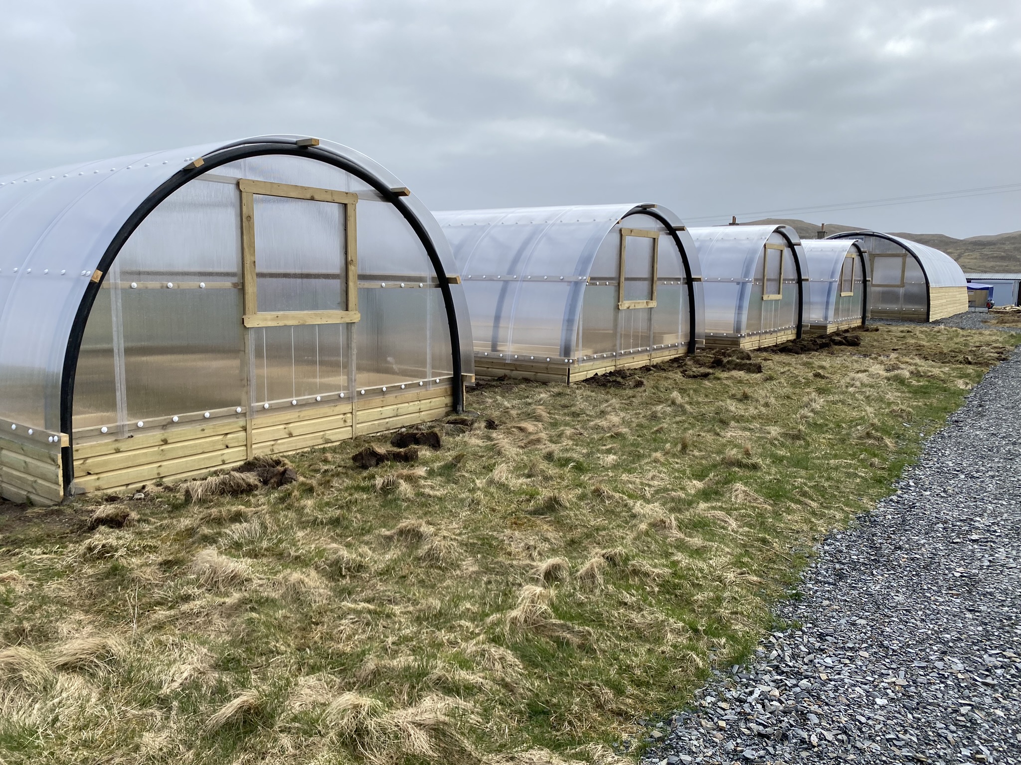 Completed Polycrubs at Growing Spaces Nesting