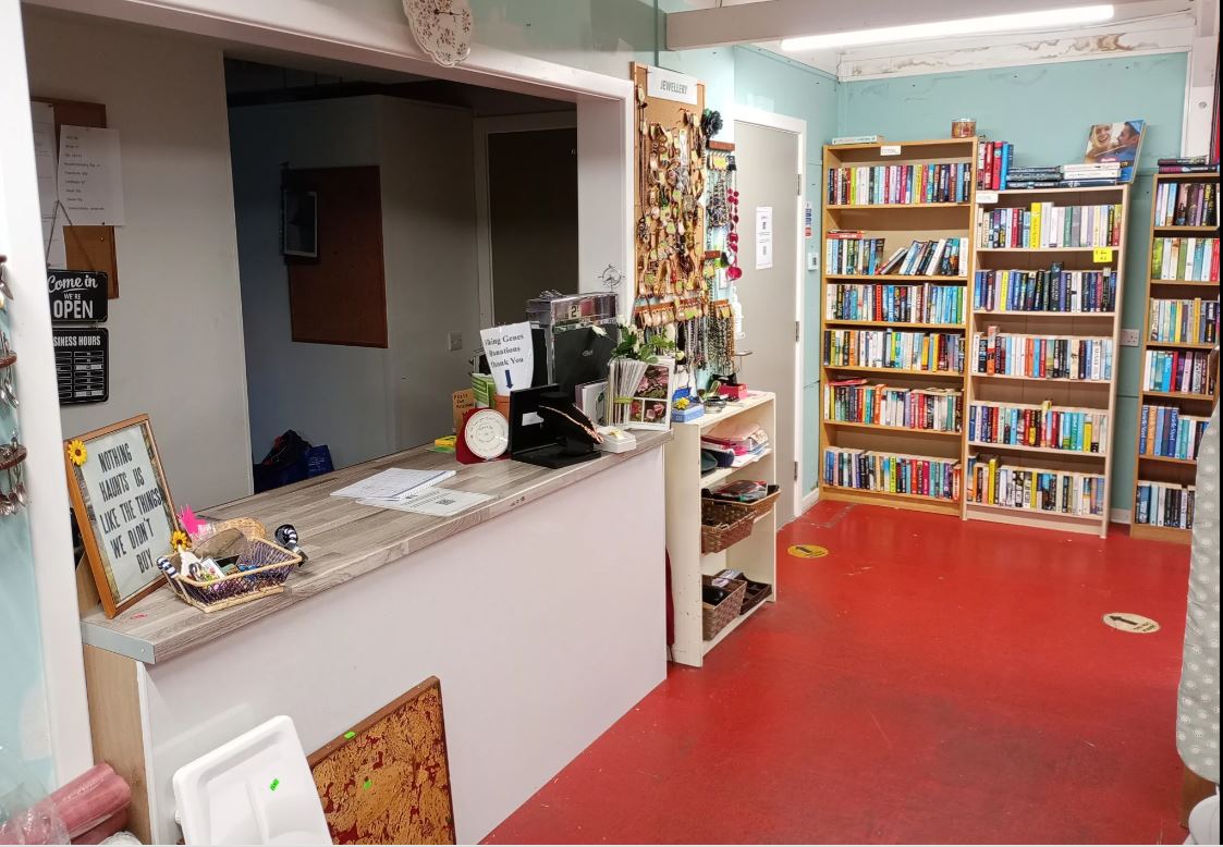 Accessible counter and expanded internal shop space in the Nesting Scrapstore