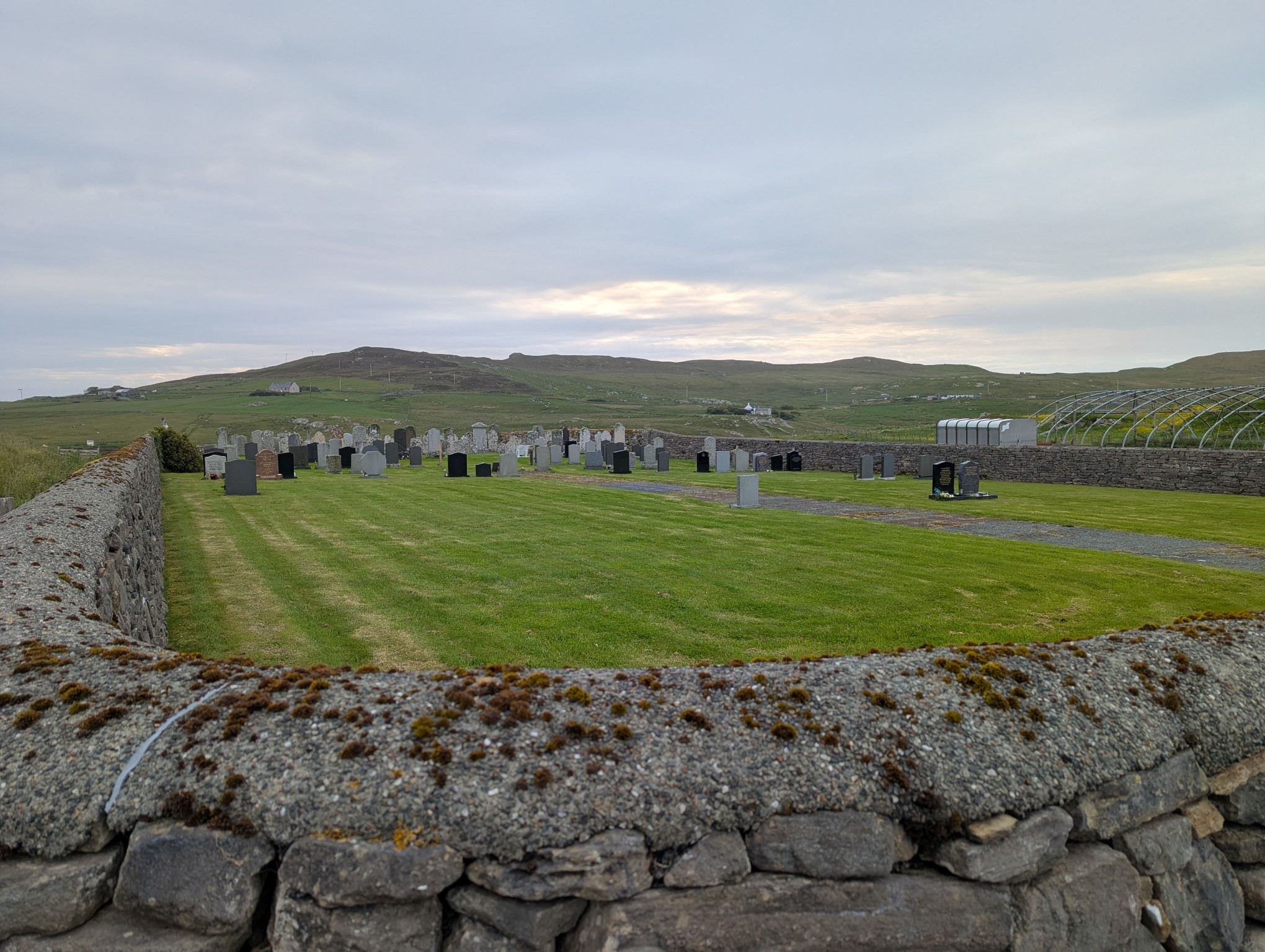 View across Garth Cemetery in Nesting