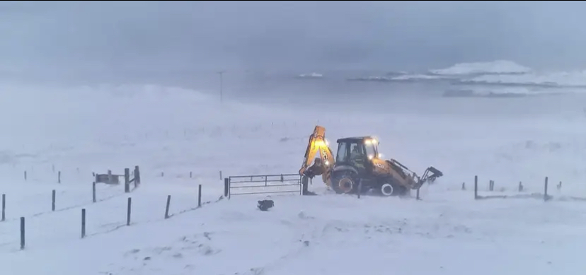 Vehicle operating during severe winter weather in Nesting