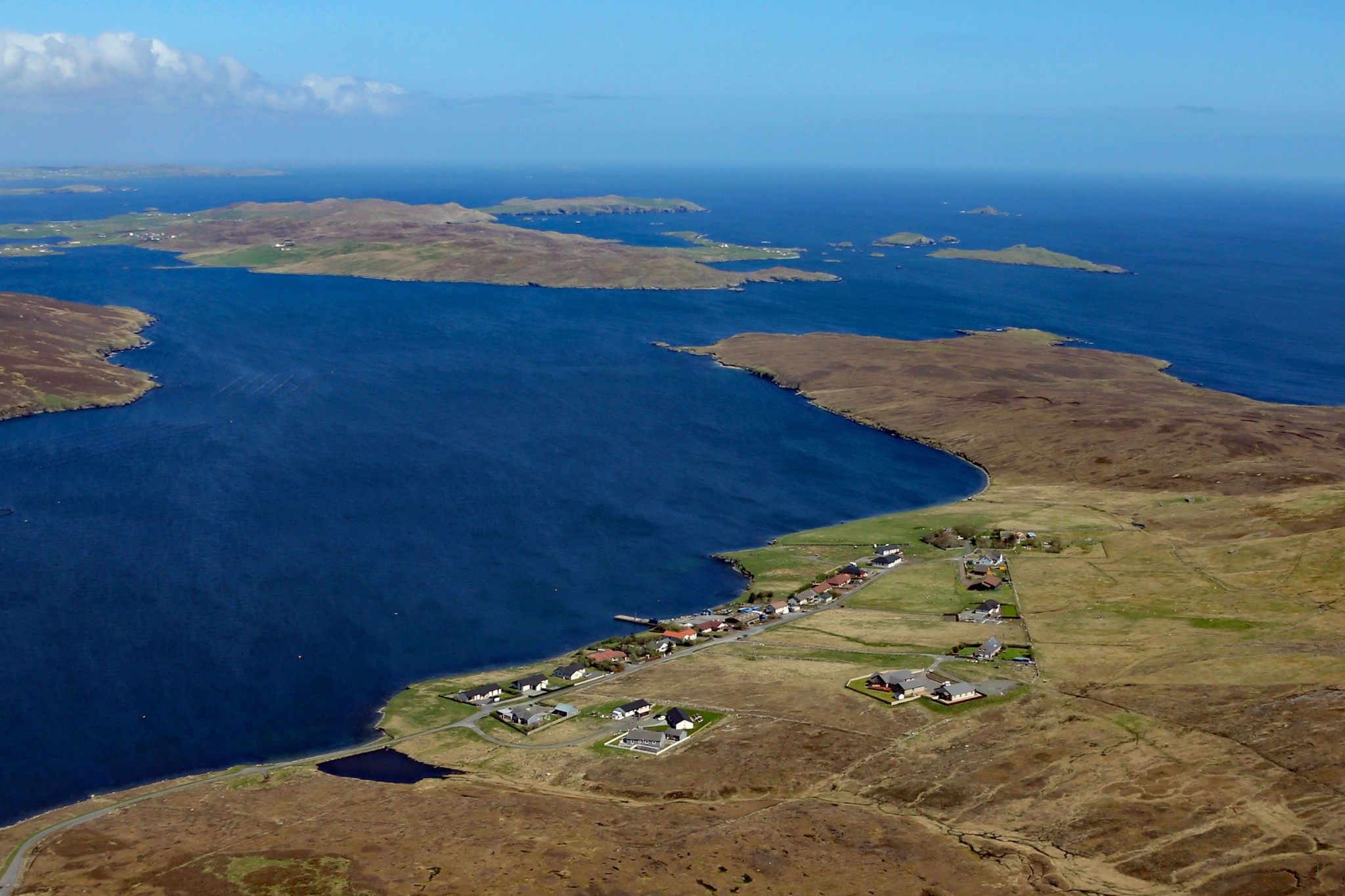 Aerial view across Wadbister
