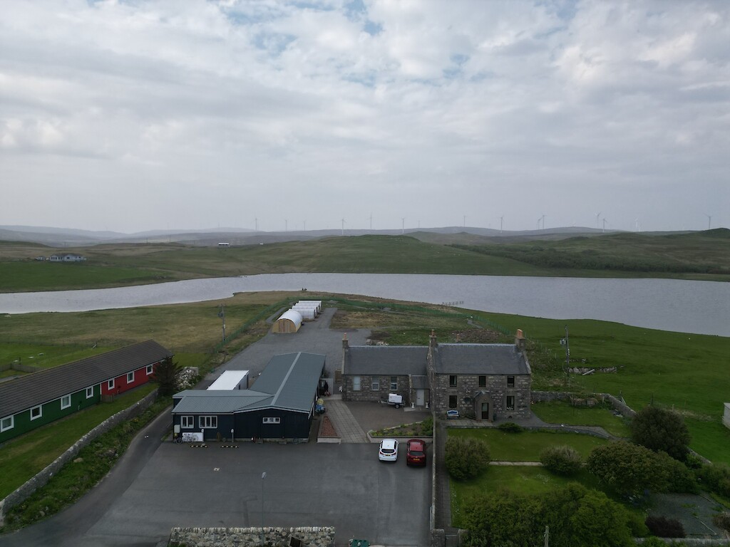 Aerial view of the Aald Sk&uuml;l Community Hub and Growing Spaces site