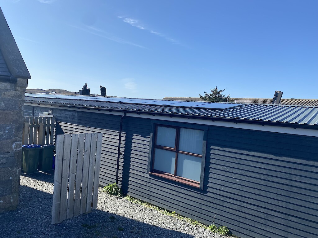 Solar panels being installed at the Aald Sk&uuml;l